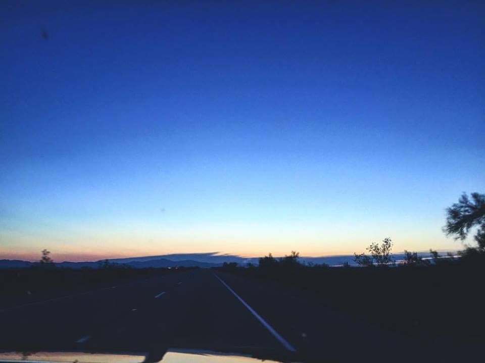 Sunset crossing the California border - Sept 10, 2017